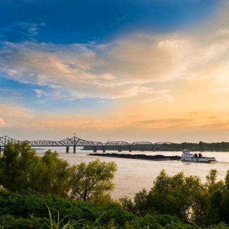 riverboat sailing in the mississippi river